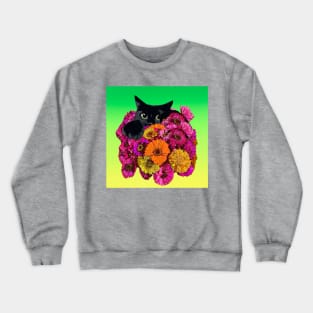 Bouquet of Black Cat Flowers Crewneck Sweatshirt